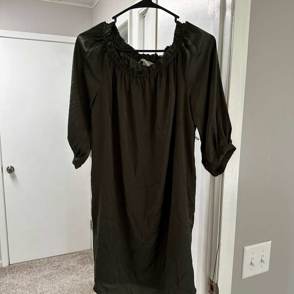 H&M Forest Green Mini Dress Size2
